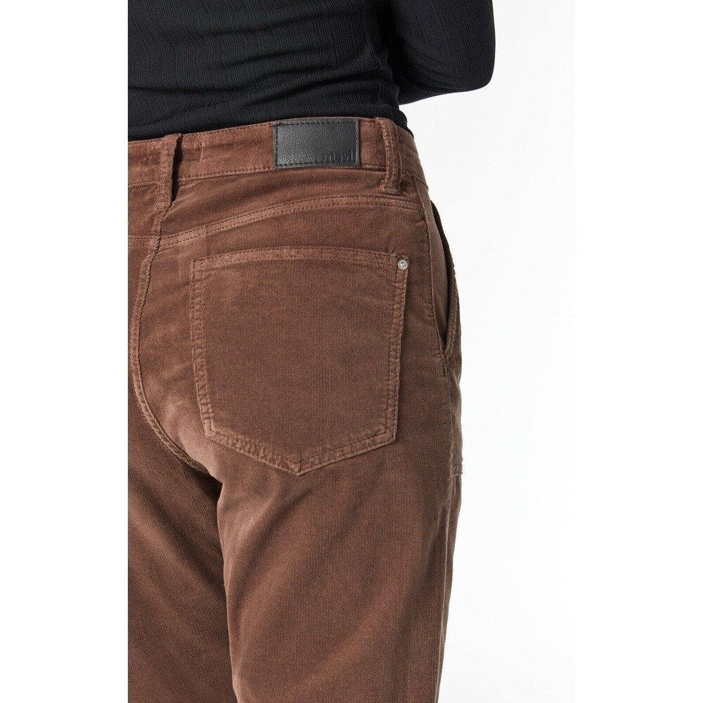 Mavi Corduroy Shelia Straight Leg Raw Hem High Rise Pants Brown 25 - Picture 7 of 12